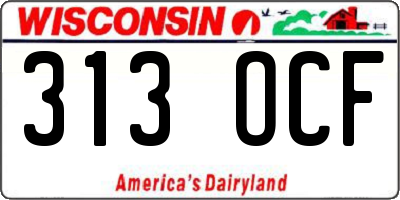 WI license plate 313OCF