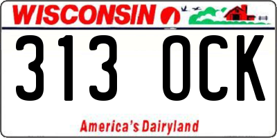 WI license plate 313OCK