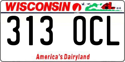 WI license plate 313OCL