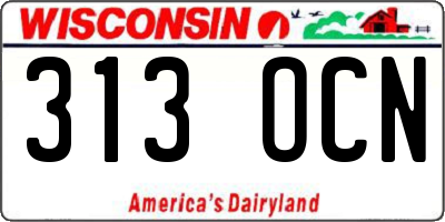 WI license plate 313OCN