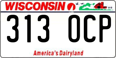 WI license plate 313OCP