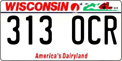 WI license plate 313OCR