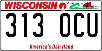 WI license plate 313OCU