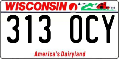 WI license plate 313OCY