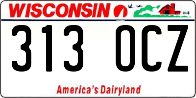 WI license plate 313OCZ