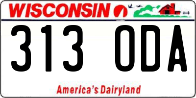 WI license plate 313ODA