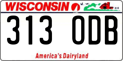 WI license plate 313ODB