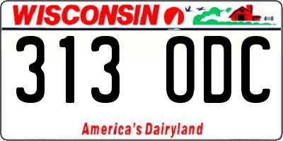 WI license plate 313ODC