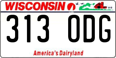 WI license plate 313ODG