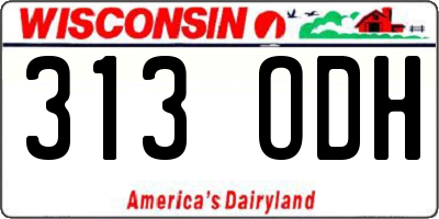 WI license plate 313ODH