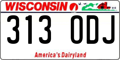 WI license plate 313ODJ