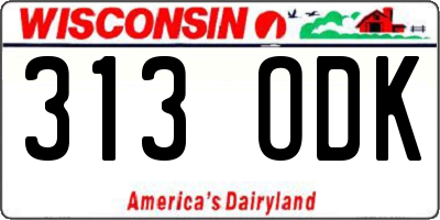 WI license plate 313ODK