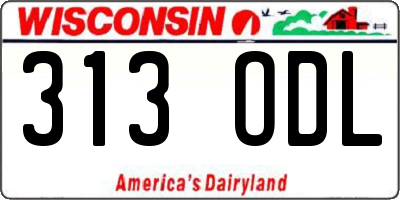 WI license plate 313ODL