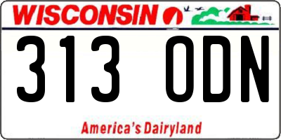 WI license plate 313ODN