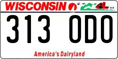 WI license plate 313ODO