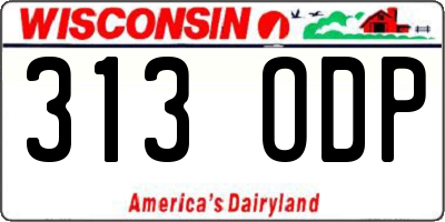 WI license plate 313ODP
