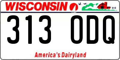 WI license plate 313ODQ