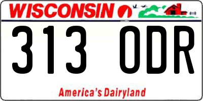 WI license plate 313ODR