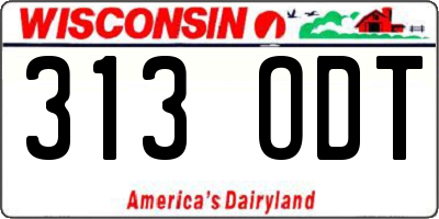 WI license plate 313ODT