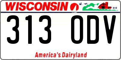 WI license plate 313ODV