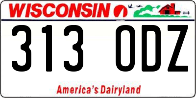 WI license plate 313ODZ