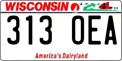 WI license plate 313OEA