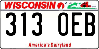 WI license plate 313OEB