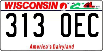 WI license plate 313OEC