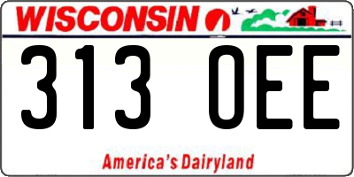 WI license plate 313OEE