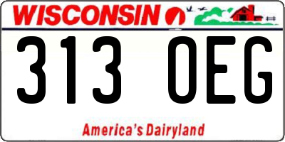 WI license plate 313OEG