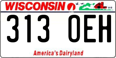 WI license plate 313OEH