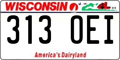 WI license plate 313OEI