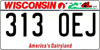 WI license plate 313OEJ