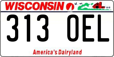 WI license plate 313OEL