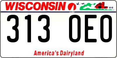 WI license plate 313OEO