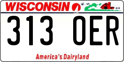 WI license plate 313OER