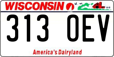 WI license plate 313OEV