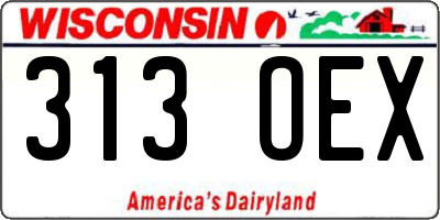WI license plate 313OEX