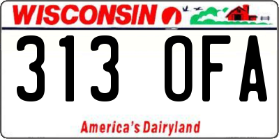 WI license plate 313OFA