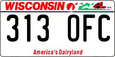 WI license plate 313OFC
