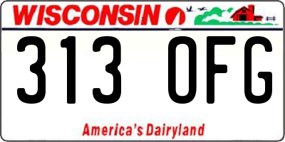 WI license plate 313OFG