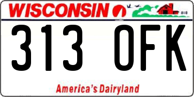 WI license plate 313OFK