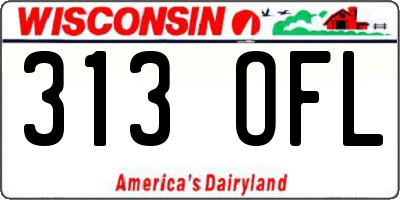 WI license plate 313OFL