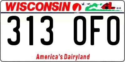 WI license plate 313OFO