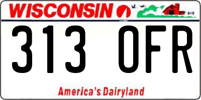 WI license plate 313OFR