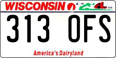 WI license plate 313OFS