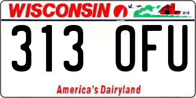 WI license plate 313OFU