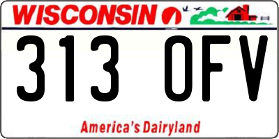 WI license plate 313OFV