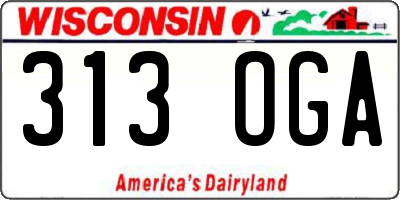 WI license plate 313OGA