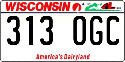 WI license plate 313OGC